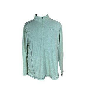 Orvis Men's Green Heather 1/4 Zip Long Sleeve Pullover Shirt XL